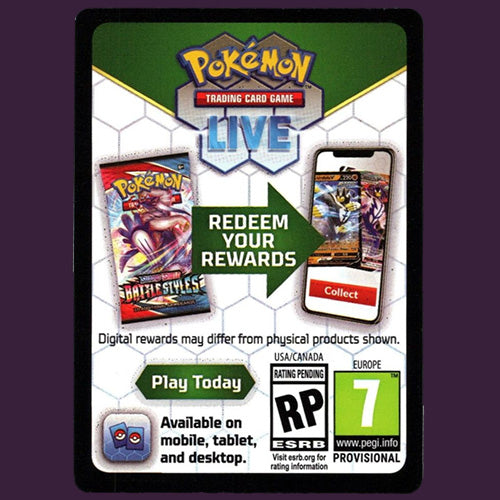 Pokemon Live Code Card